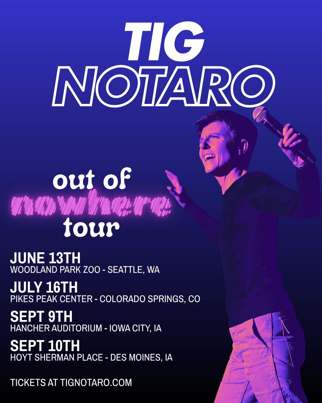 Tig Notaro Out of Nowhere Tour Poster 2026